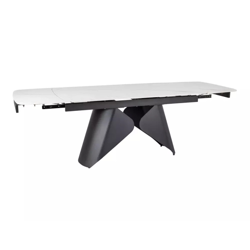 Rozkładany ceramiczny stół Armando biały mat/czarny mat 180(240)x90