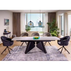 Rozkładany ceramiczny stół Armando biały mat/czarny mat 180(240)x90