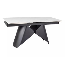 Rozkładany ceramiczny stół Armando biały mat/czarny mat 180(240)x90