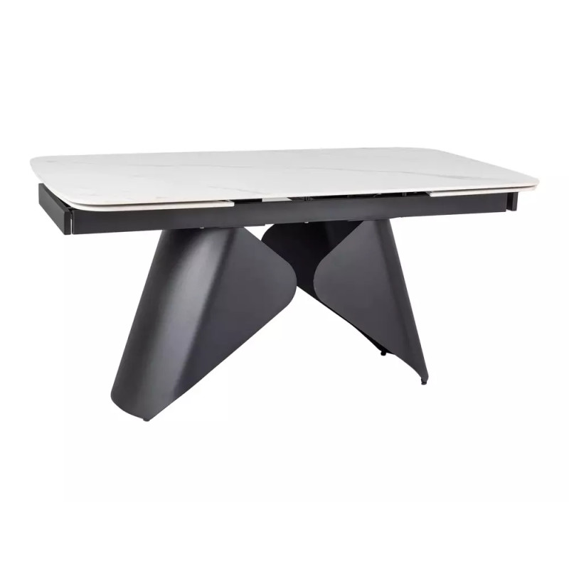 Rozkładany ceramiczny stół Armando biały mat/czarny mat 180(240)x90