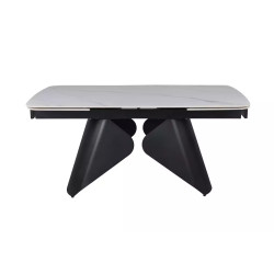 Rozkładany ceramiczny stół Armando biały mat/czarny mat 180(240)x90