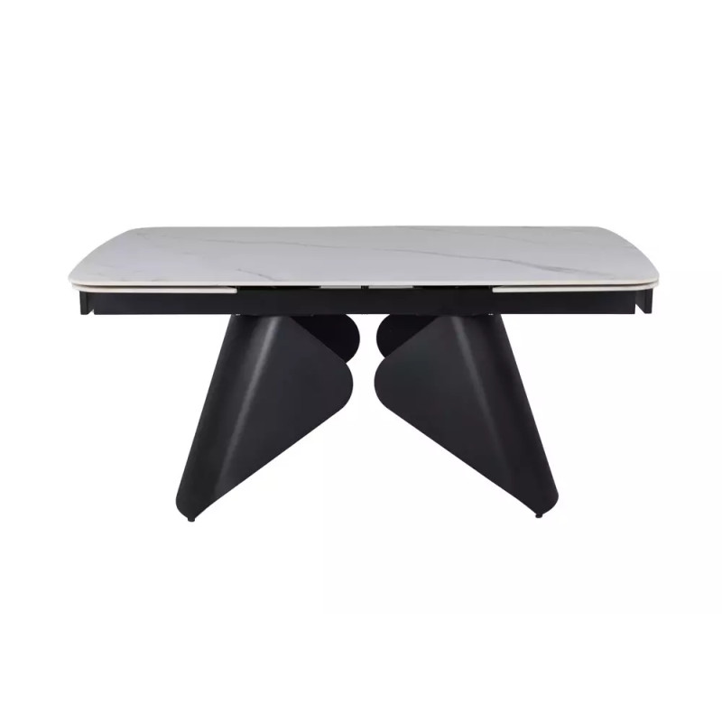 Rozkładany ceramiczny stół Armando biały mat/czarny mat 180(240)x90