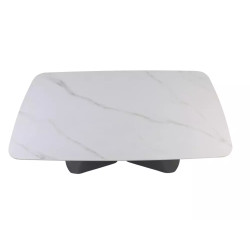Rozkładany ceramiczny stół Armando biały mat/czarny mat 180(240)x90