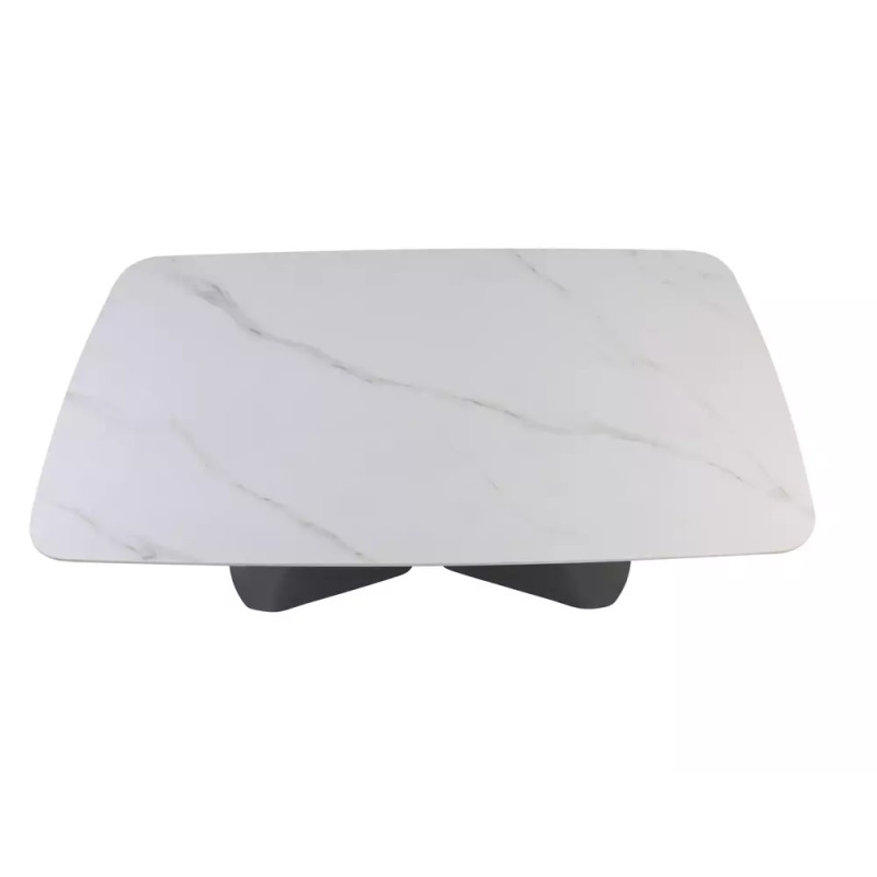 Rozkładany ceramiczny stół Armando biały mat/czarny mat 180(240)x90