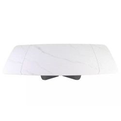 Rozkładany ceramiczny stół Armando biały mat/czarny mat 180(240)x90