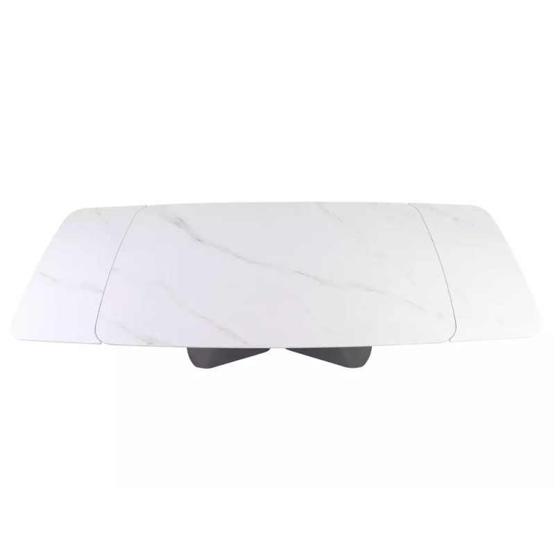 Rozkładany ceramiczny stół Armando biały mat/czarny mat 180(240)x90