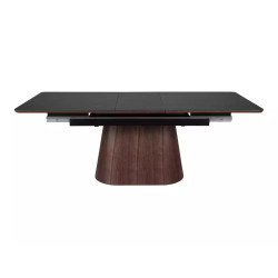 Rozkładany ceramiczny stół Monaco czarny mat/orzech 160(200)x90