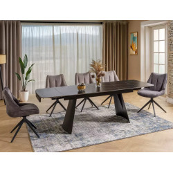 Rozkładany ceramiczny stół Bacardi czarny mat 160(240)x90