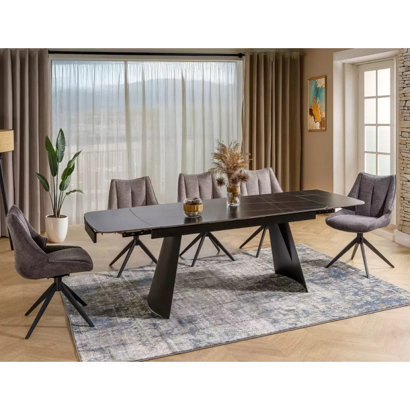 Rozkładany ceramiczny stół Bacardi czarny mat 160(240)x90