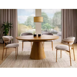 Rozkładany okrągły stół Angel II dąb 120(160)x75