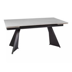Rozkładany ceramiczny stół Laconi biały mat/czarny mat 160(220)x90
