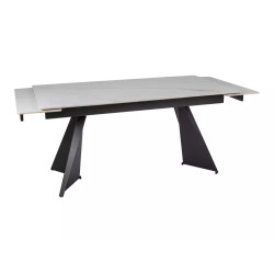 Rozkładany ceramiczny stół Laconi biały mat/czarny mat 160(220)x90