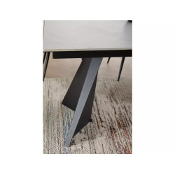 Rozkładany ceramiczny stół Laconi biały mat/czarny mat 160(220)x90