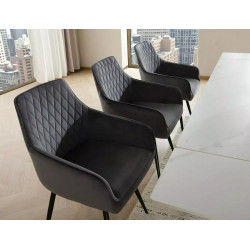 Rozkładany ceramiczny stół Laconi biały mat/czarny mat 160(220)x90