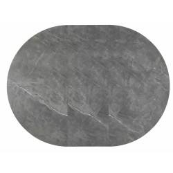 Rozkładany okrągły stół Angel II szary, efekt marmuru/czarny mat 120(160)x75