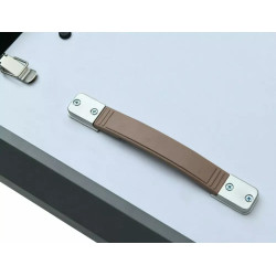 Rozkładany okrągły stół Angel II szary, efekt marmuru/czarny mat 120(160)x75