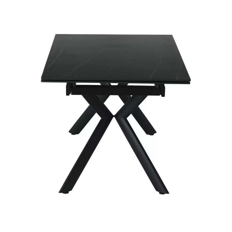 Rozkładany ceramiczny stół Norton czarny mat/czarny 160(240)x90