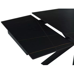 Rozkładany ceramiczny stół Norton czarny mat/czarny 160(240)x90