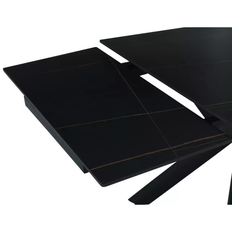 Rozkładany ceramiczny stół Norton czarny mat/czarny 160(240)x90