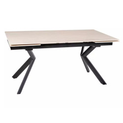 Rozkładany ceramiczny stół Norton travertine beż mat/czarny 160(240)x90