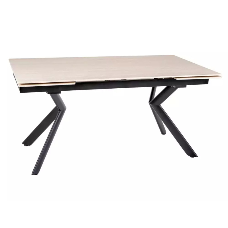 Rozkładany ceramiczny stół Norton travertine beż mat/czarny 160(240)x90