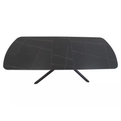 Rozkładany ceramiczny stół Vector czarny mat 180(220)x90