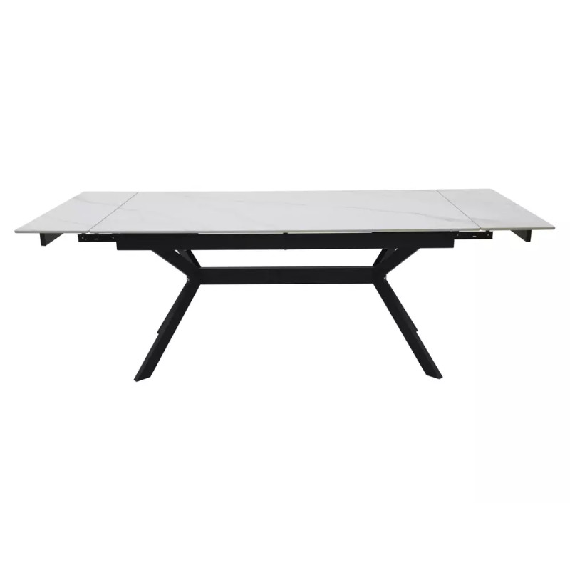 Rozkładany ceramiczny stół Imperia 180 biały mat/czarny mat 180(240)x90