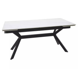 Rozkładany ceramiczny stół Imperia 180 biały mat/czarny mat 180(240)x90