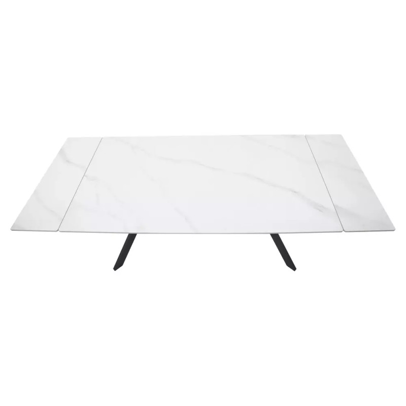Rozkładany ceramiczny stół Imperia 180 biały mat/czarny mat 180(240)x90