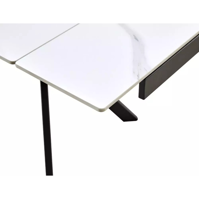 Rozkładany ceramiczny stół Imperia 180 biały mat/czarny mat 180(240)x90