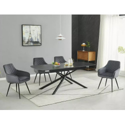 Rozkładany ceramiczny stół Vector czarny mat 160(200)x90