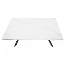 Rozkładany ceramiczny stół Imperia 160 biały mat/czarny mat 160(220)x90