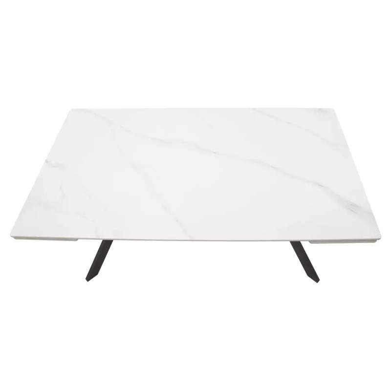 Rozkładany ceramiczny stół Imperia 160 biały mat/czarny mat 160(220)x90