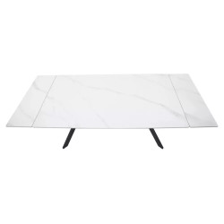 Rozkładany ceramiczny stół Imperia 160 biały mat/czarny mat 160(220)x90