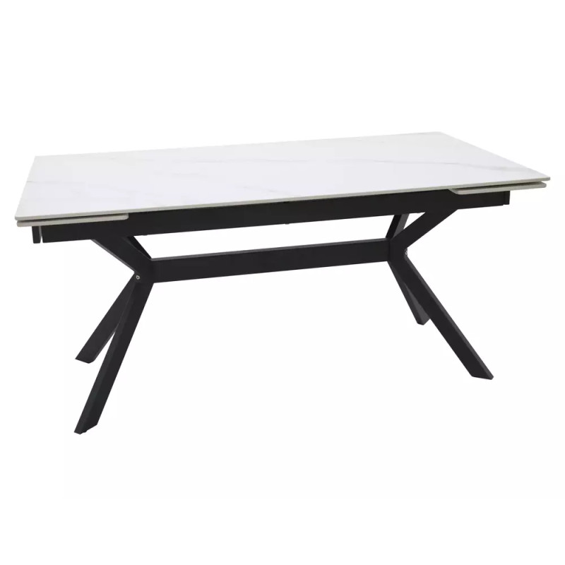 Rozkładany ceramiczny stół Imperia 160 biały mat/czarny mat 160(220)x90