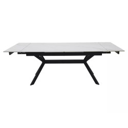 Rozkładany ceramiczny stół Imperia 160 biały mat/czarny mat 160(220)x90
