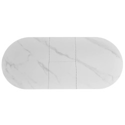 Ceramiczny stół rozkładany Gaston Ceramic 140 biały mat/czarny mat 140(180)x80