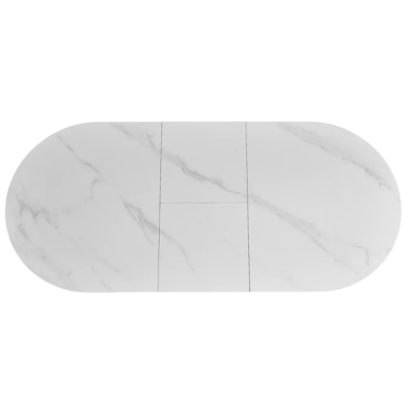 Ceramiczny stół rozkładany Gaston Ceramic 140 biały mat/czarny mat 140(180)x80