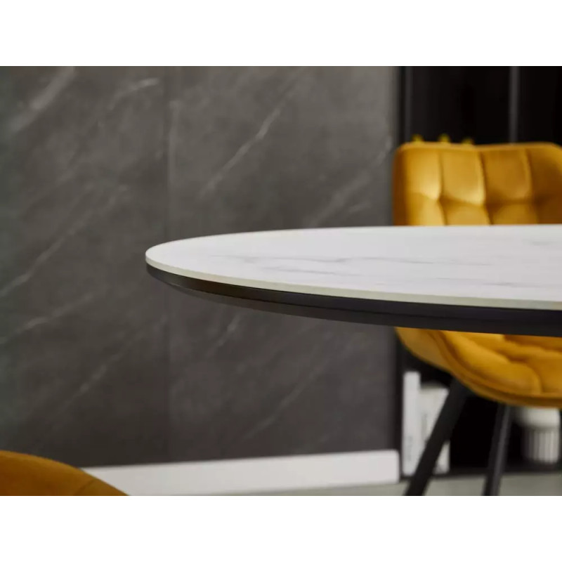 Ceramiczny stół rozkładany Gaston Ceramic 140 biały mat/czarny mat 140(180)x80