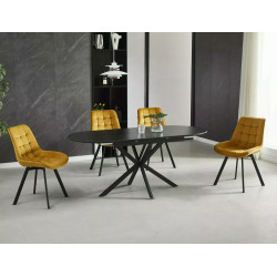 Ceramiczny stół rozkładany Gaston Ceramic 140 czarny mat 140(180)x80