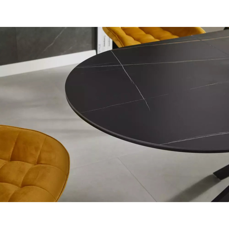 Ceramiczny stół rozkładany Gaston Ceramic 140 czarny mat 140(180)x80