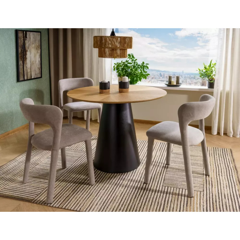 Okrągły stół Angel 120 dąb/czarny mat 120x75