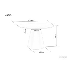 Okrągły stół Angel 120 dąb/czarny mat 120x75