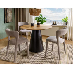 Okrągły stół Angel 100 dąb/czarny mat 100x75