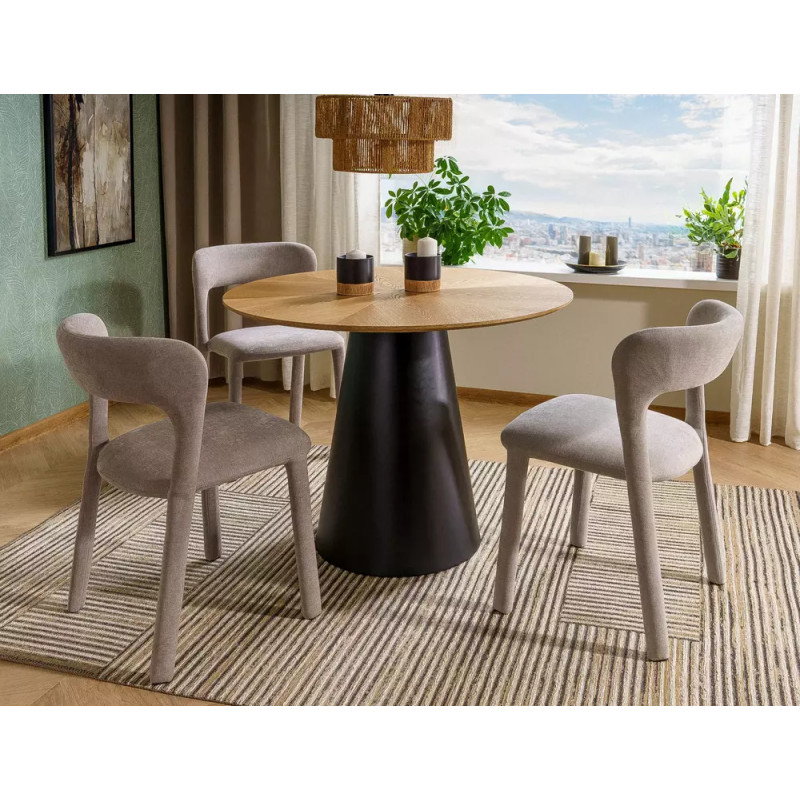 Okrągły stół Angel 100 dąb/czarny mat 100x75