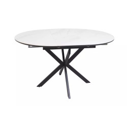 Ceramiczny stół rozkładany Gaston Ceramic 100 biały mat/czarny mat 100(135)x75