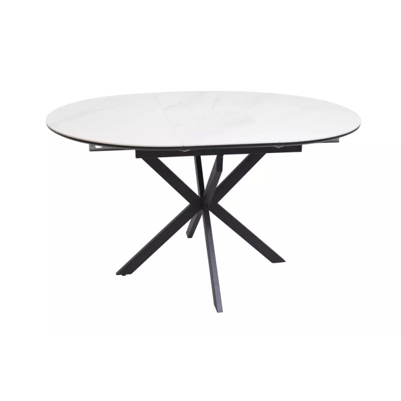 Ceramiczny stół rozkładany Gaston Ceramic 100 biały mat/czarny mat 100(135)x75