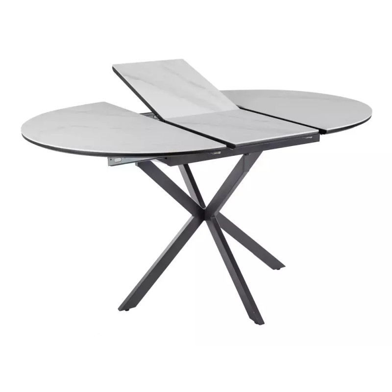 Ceramiczny stół rozkładany Gaston Ceramic 100 biały mat/czarny mat 100(135)x75