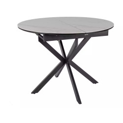Ceramiczny stół rozkładany Gaston Ceramic 100 biały mat/czarny mat 100(135)x75