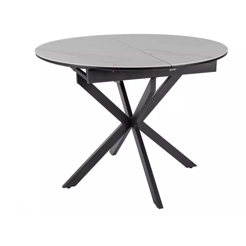 Ceramiczny stół rozkładany Gaston Ceramic 100 biały mat/czarny mat 100(135)x75